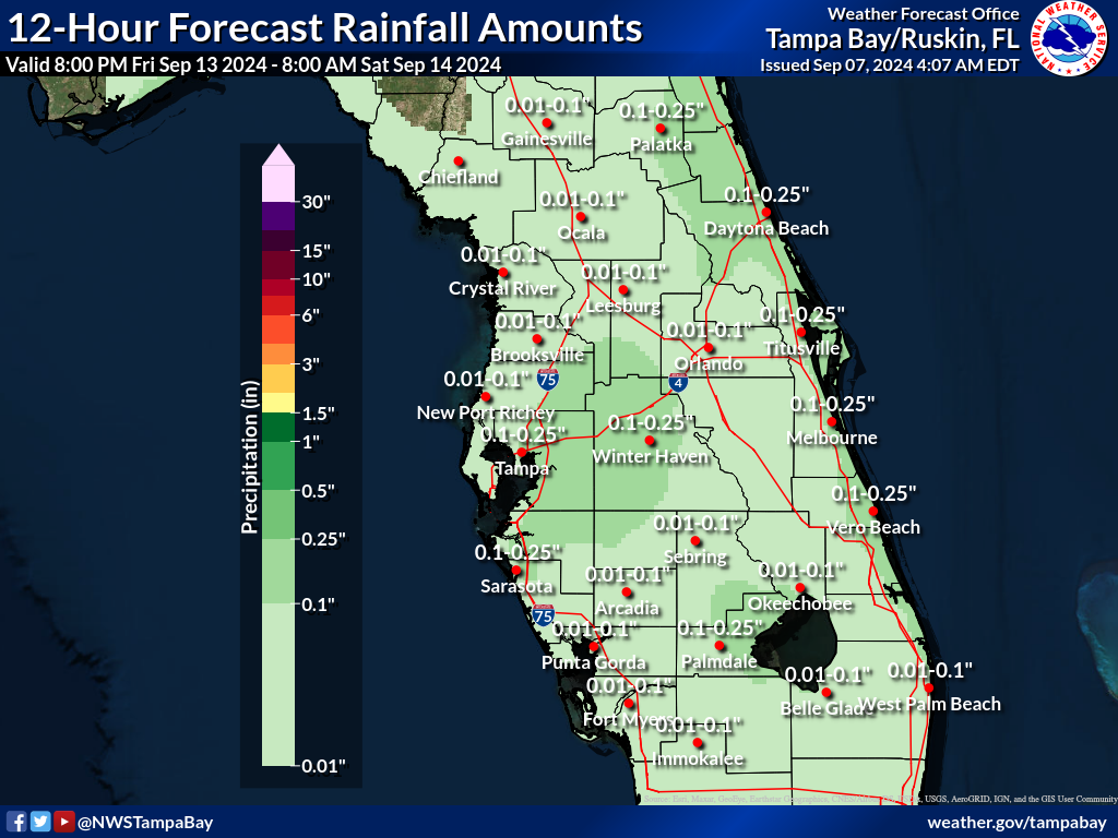 Expected Rainfall for Night 7