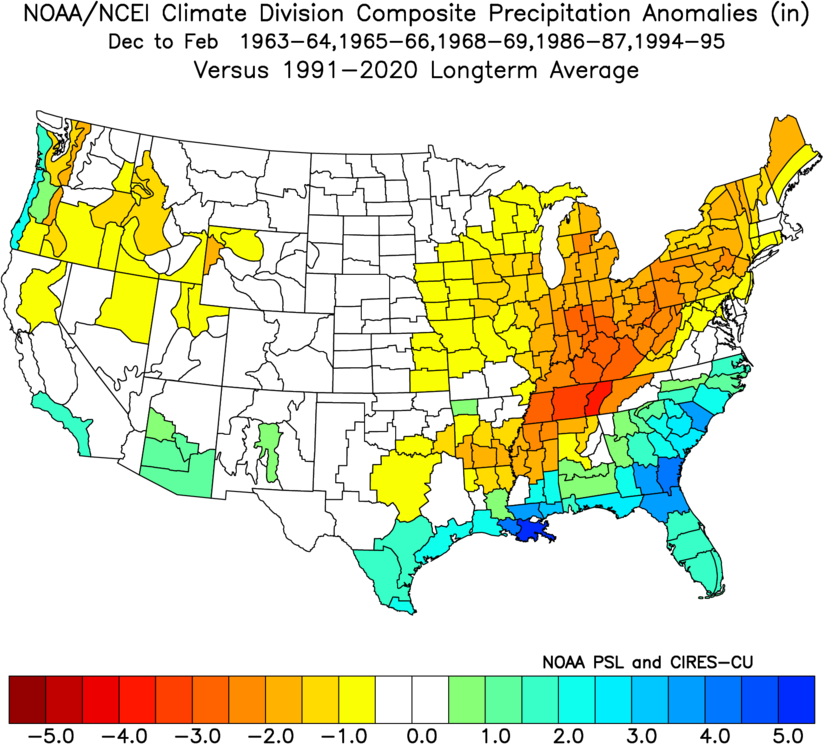 El Nino winter (DJF) moderate episodes