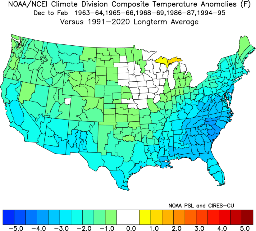 El Nino winter (DJF) moderate episodes