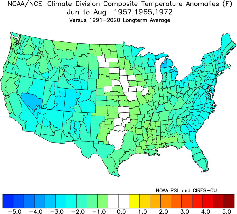 El Nino summer (JJA) moderate episodes