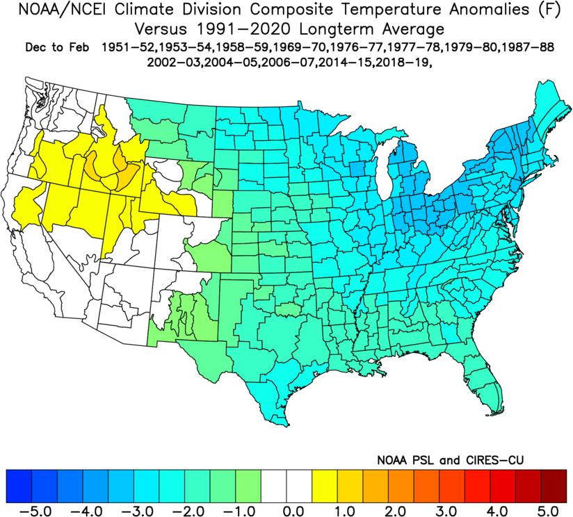 El Nino winter (DJF) weak episodes