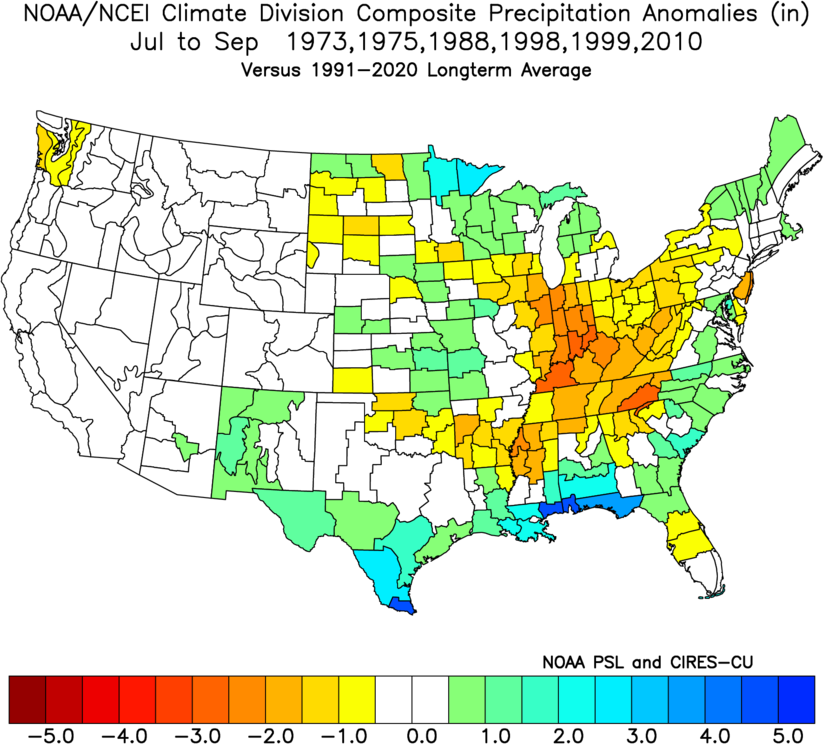 La Nina Monsoon (JAS) moderate episodes