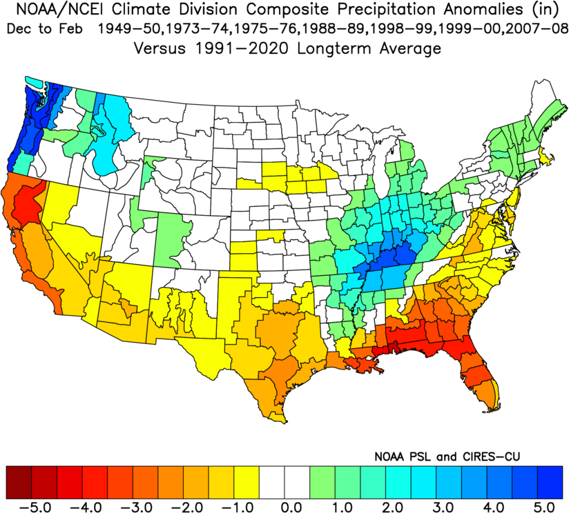 La Nina winter (DJF) Strong episodes