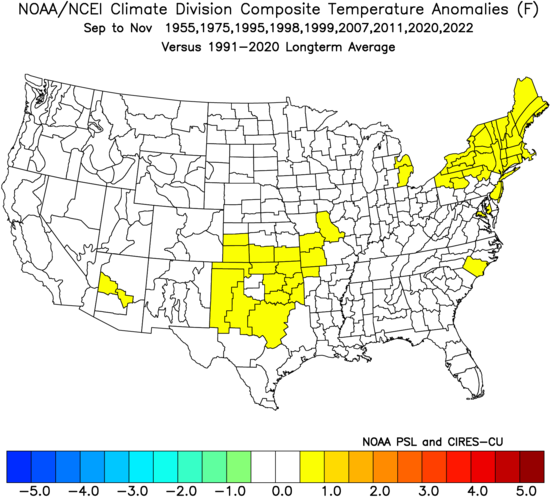 La Nina Fall (SON) moderate episodes