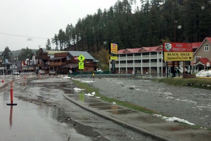 Flooding in Keystone, October 11, 2013 (photo courtesy of the Pennington County Sheriff's Office).