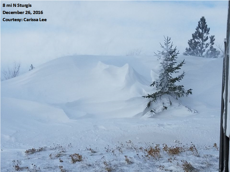 Snow Drifts 8 Miles North of Sturgis, SD