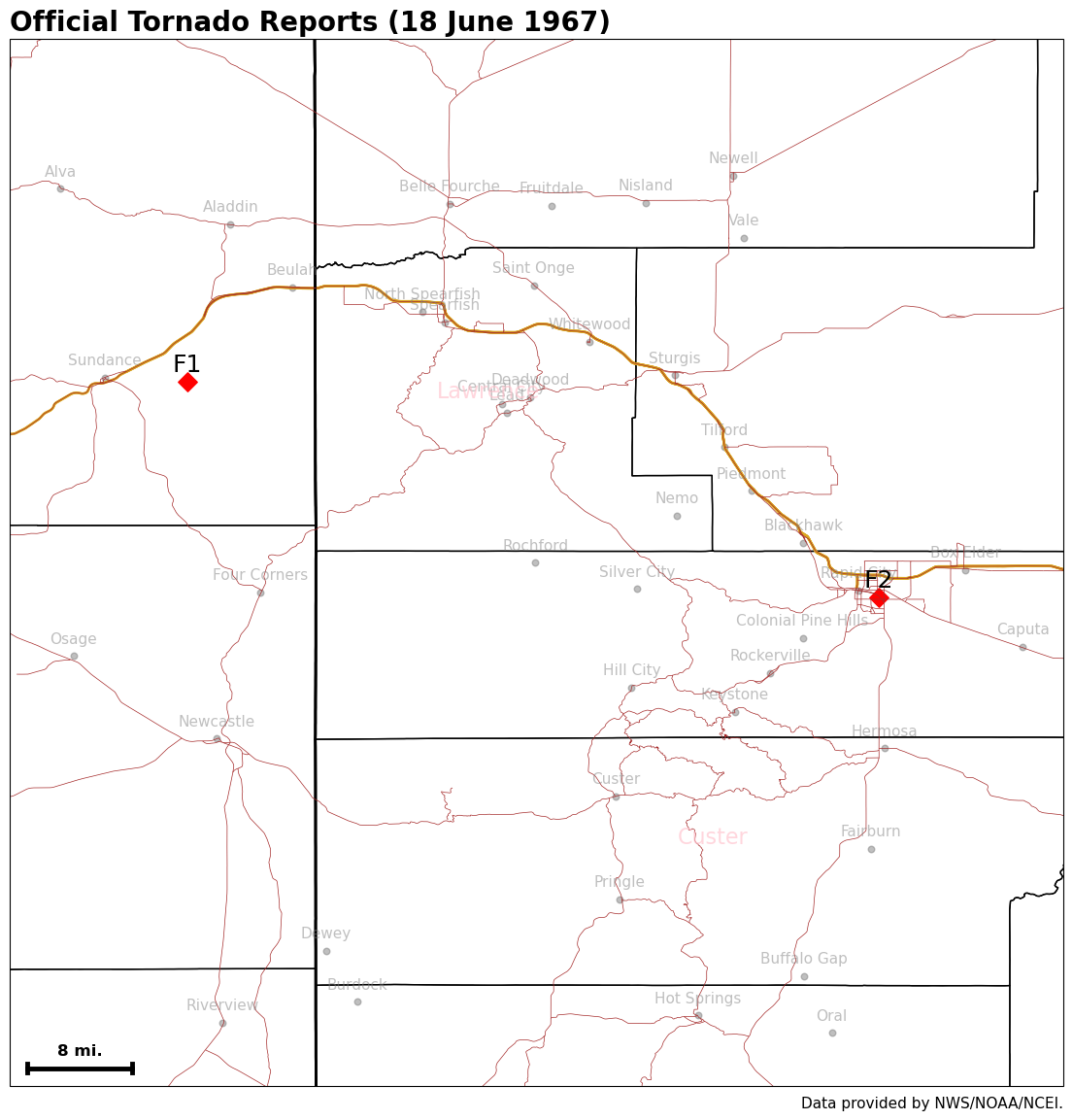 June 18, 1967 Tornado Reports