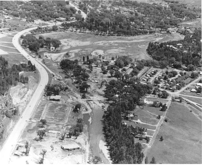 Canyon Lake Dam after the 1972 flood (photo courtesy of the Rapid City Journal)