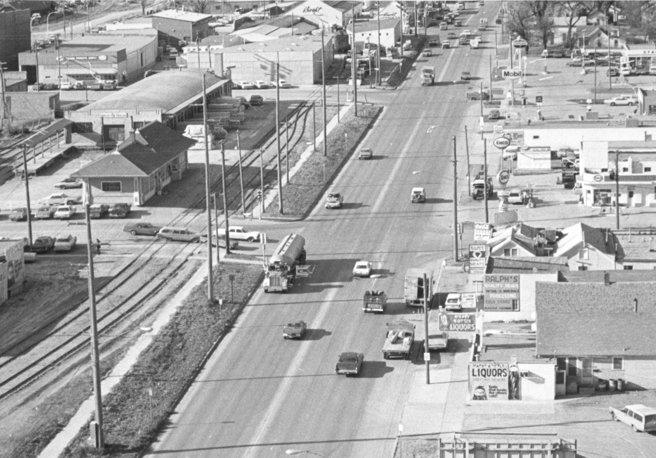 Looking west on Omaha Street, before 1972 (photo courtesy of the Rapid City Journal)