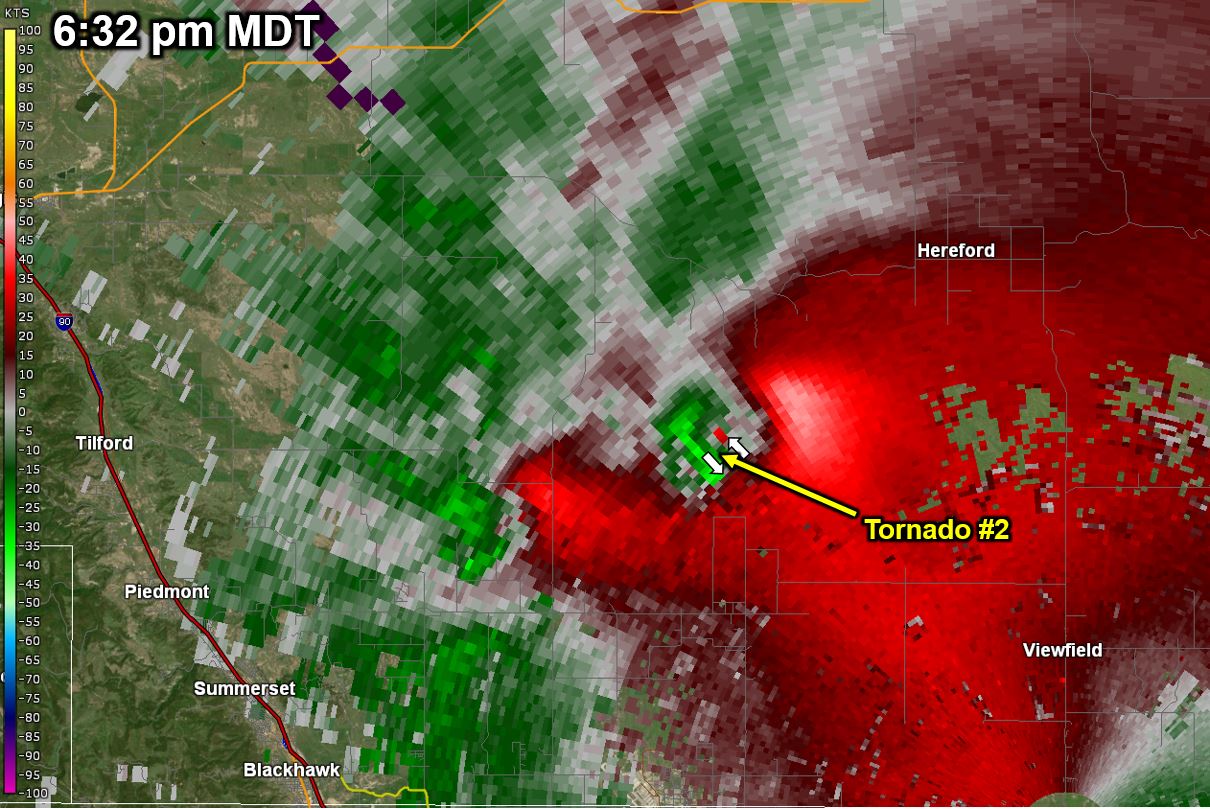 Radar velocity at 541 pm MDT