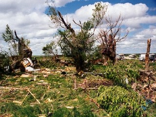 NWS storm damage survey photo