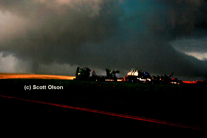 First tornado west of Red Elm around 528 pm MDT.  No damage was reported with this tornado. Photo by Scott Olson.