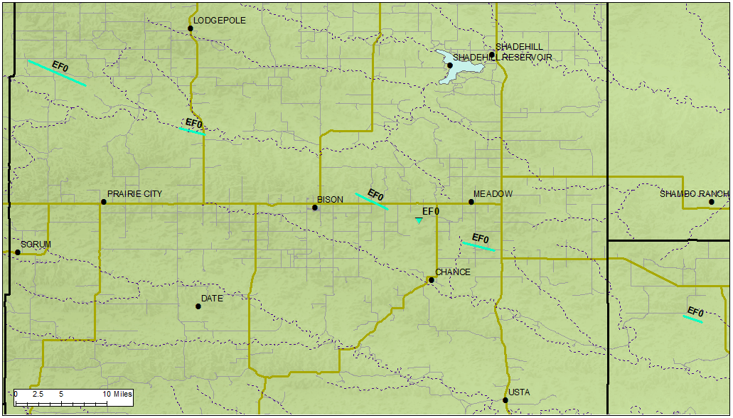 All six tornado tracks