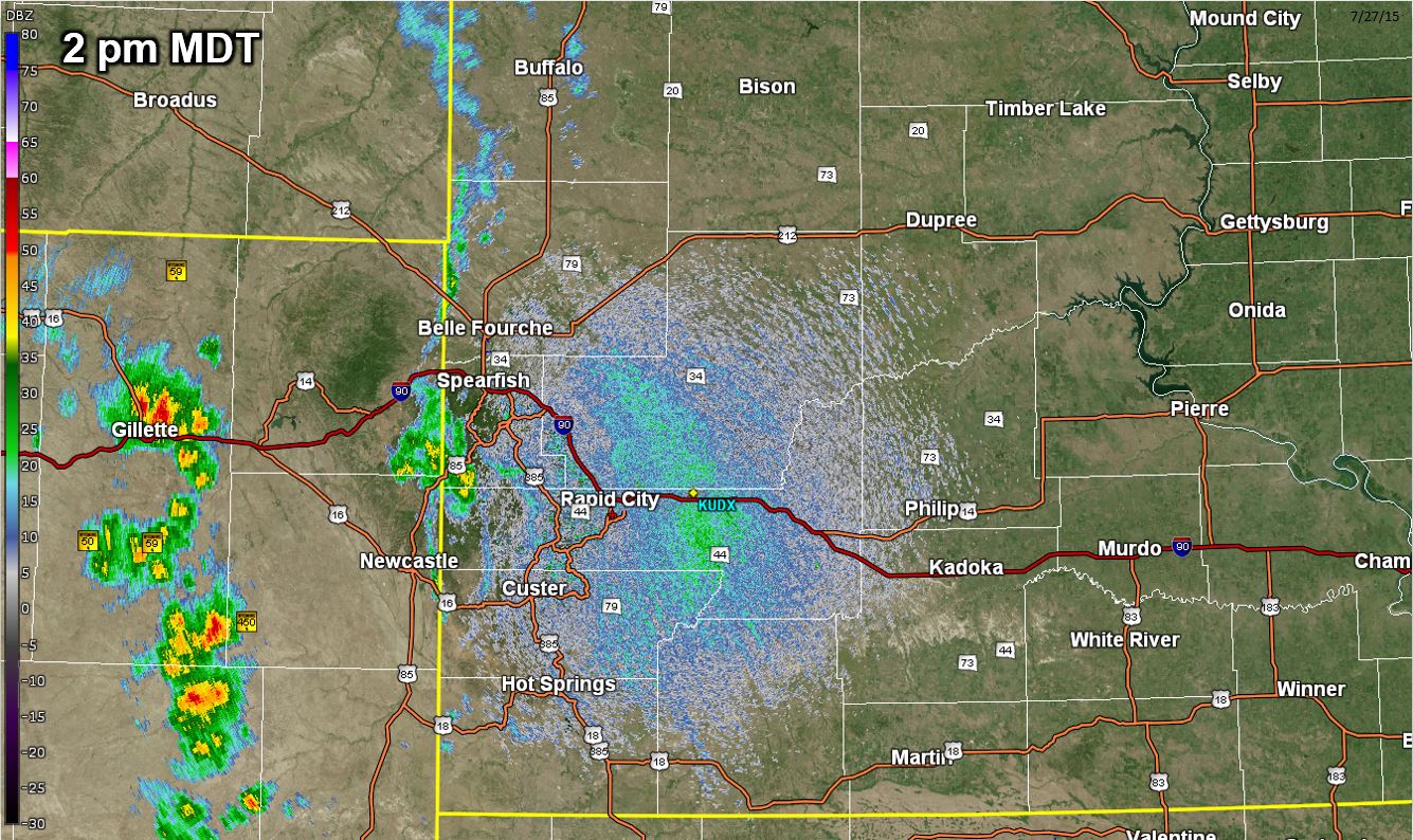 Radar image valud 2 pm MDT 27 July 2015