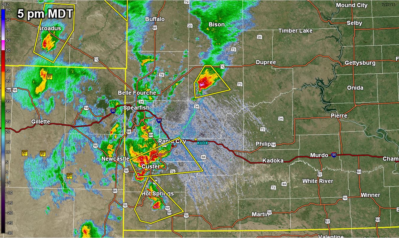 Radar image valid 5 pm MDT 27 July 2015