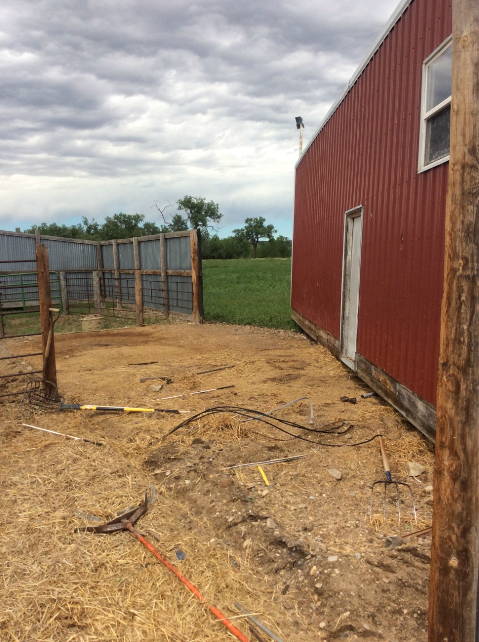 Shed pushed along the ground