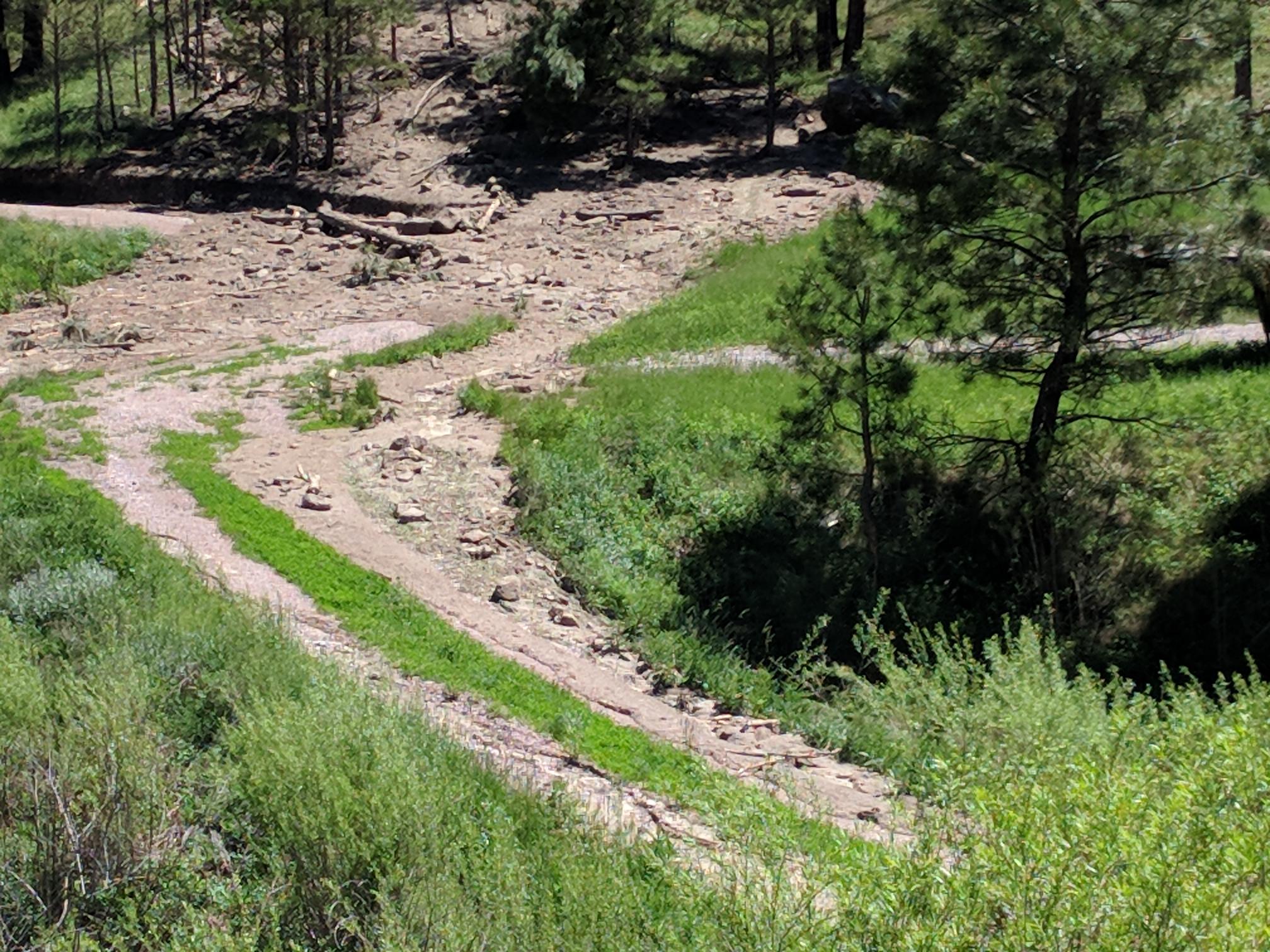 Debris flow remnants,  Big Plum Creek Road,Â   Weston County, WY