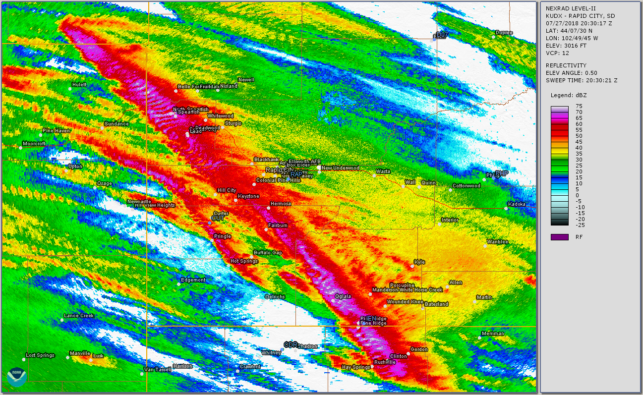 Radar Accumulation ~2:30 pm to 8:30 pm MDT