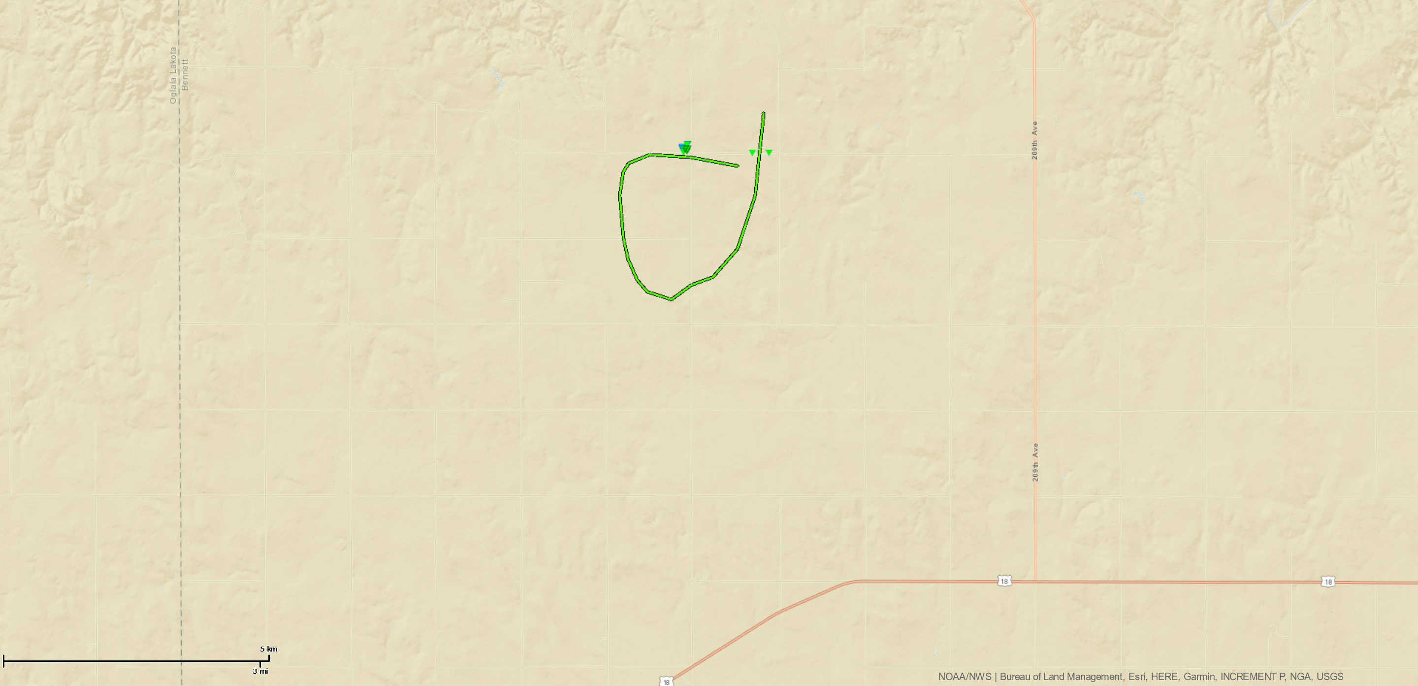 Tornado Track Map