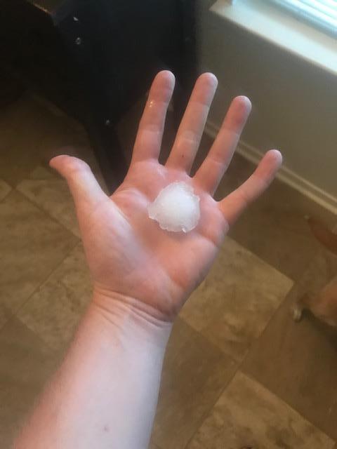 Hail photo from near Box Elder