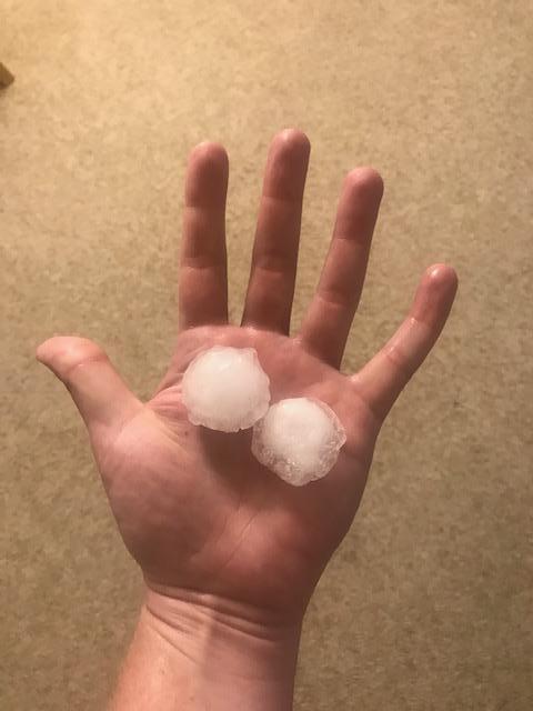 Hail photo from near Box Elder