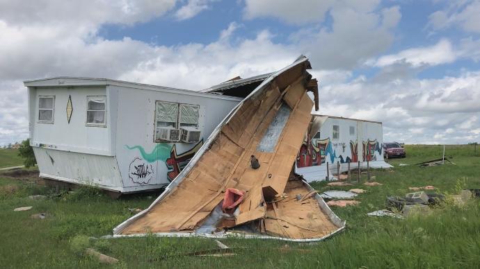 Straight-line wind damage near Allen