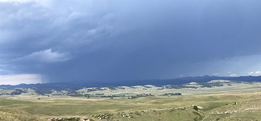 Supercell looking east from Fairburn