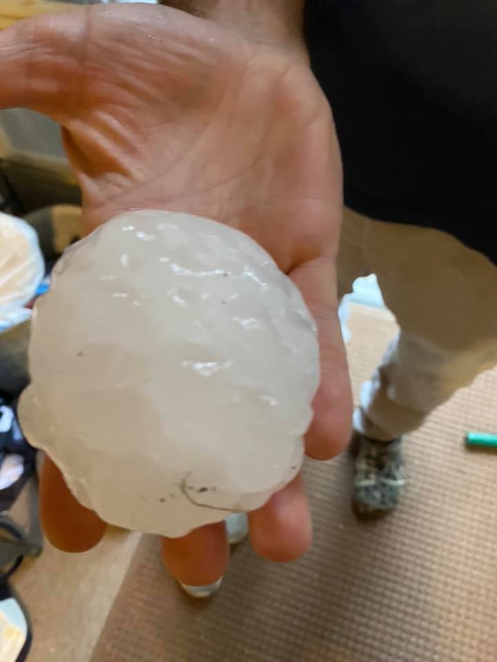 Large hailstone that fell near Pactola Reservoir on Aug 8, 2020