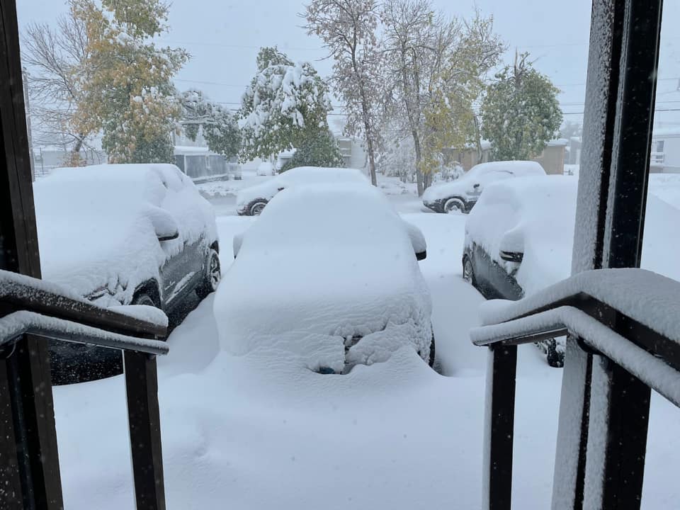 Heavy snow buried cars in Spearfish