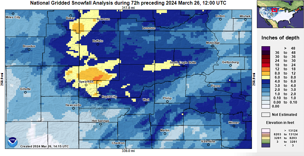 Storm Total Snow Map