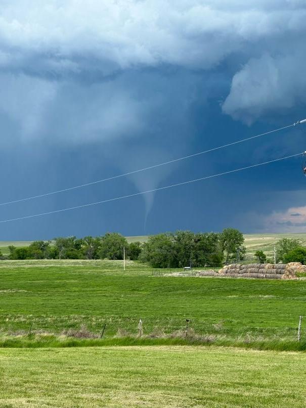 A tornado in an open field near Faith, South Dakota