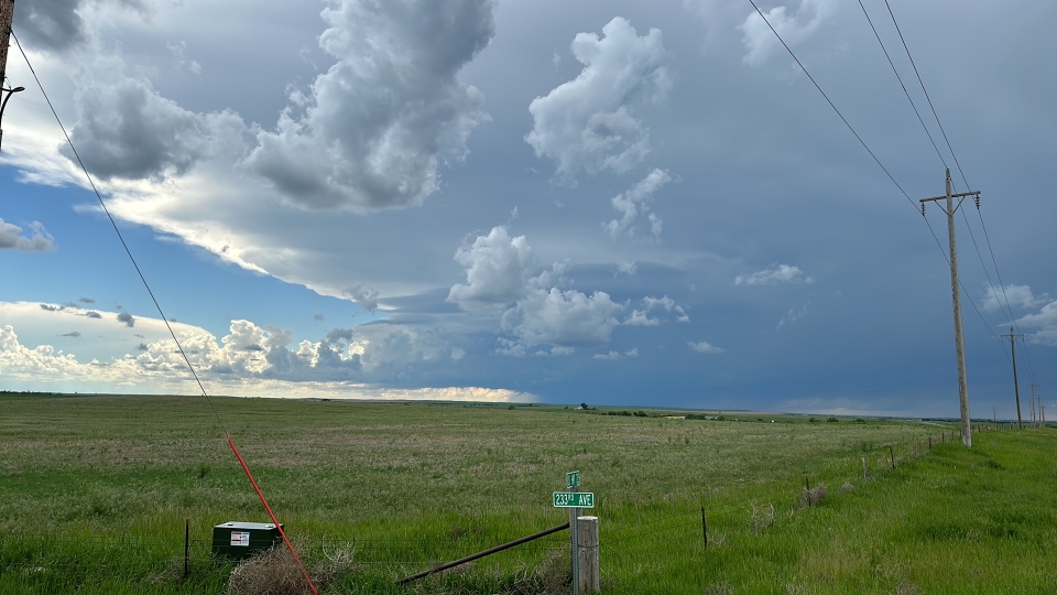 A wide angle shot of the supercell thunderstorm that produced the Faith, South Dakota tornado 