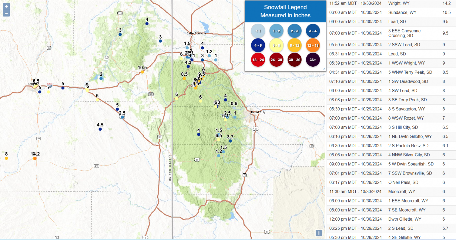 Snowfall Amounts