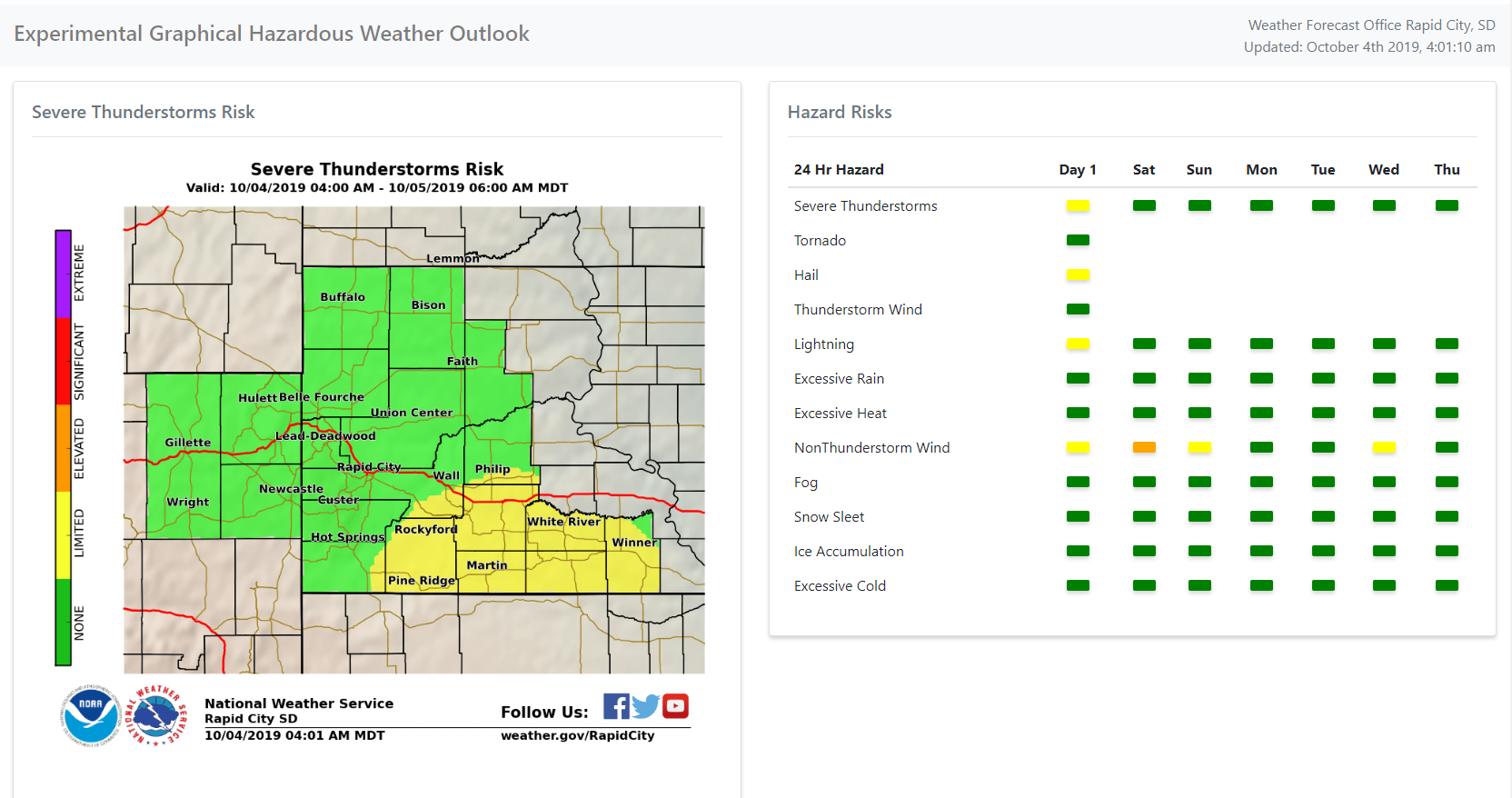 Example of graphical hazardous weather outlook